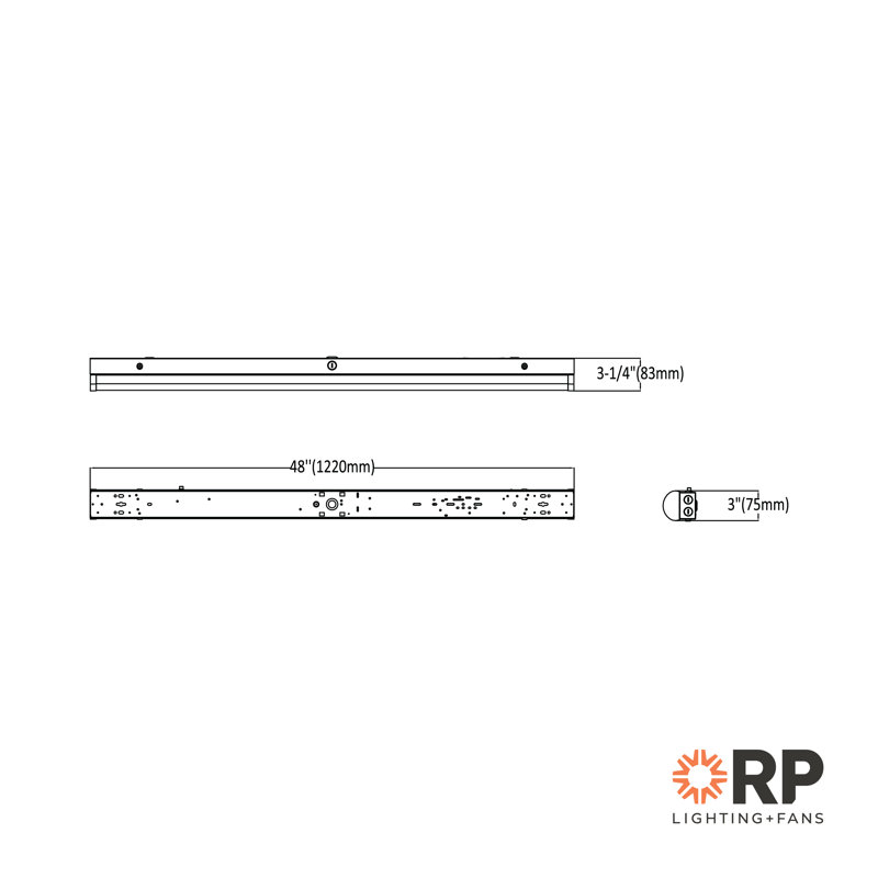 RP Lighting 4' Linear Strip 3" Wide Linear Light