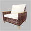 Ensemble de meubles de terrasse en rotin évidé à pieds hauts, 5 pièces, 7 sièges, ensemble de canapé avec coussin, coussin épais de 4 pouces, blanc