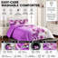 Printed Bedspreads 3 Piece Trendy Purple Comforter Bed Throw with Matching Pillow Shams-114397938