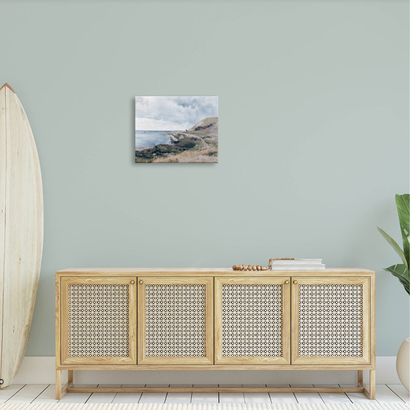 Art mural sur toile Seaside Cliff Ocean Scenery par lettré et doublé, H 16 po x l 20 po x P 1,5 po
