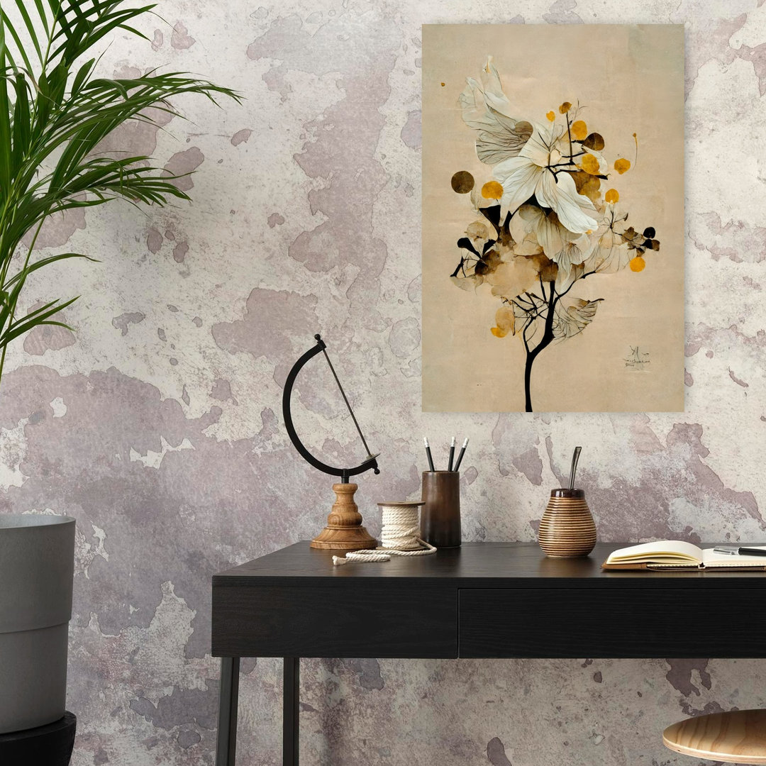 Whimsical Blooms Abstract Modern Vintage Flower Wall Art Print