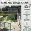 Holiday - Haze Green PP Single-Side Chair- One-Piece Design for Indoor & Outdoor Use with Modern folding indoor/outdoor multi-functional square table- PP tabletop with metal legs(White, khaki)