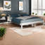 Lit plateforme durable avec support en lattes de bois, style rustique moderne pour la maison