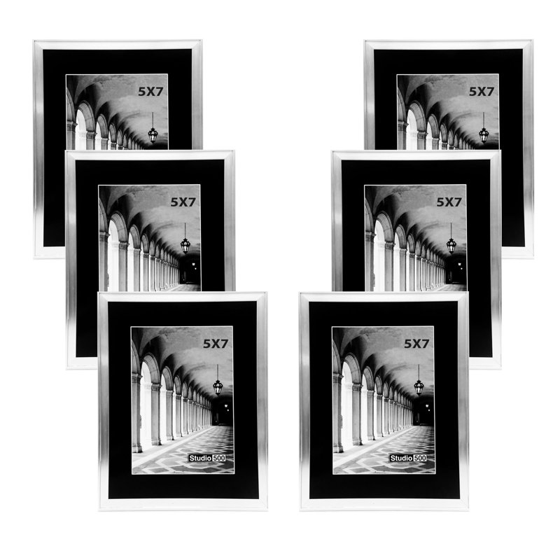 Cadre photo Hargrave, 7,5 po x 5,5 po, Argent argent