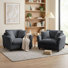 Fauteuil d'appoint surdimensionné à assise profonde avec coussins pour salon (ensemble de 2)