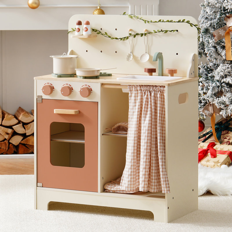 Ensemble de cuisine Kids Play, cuisine de jeu en bois avec ficelle