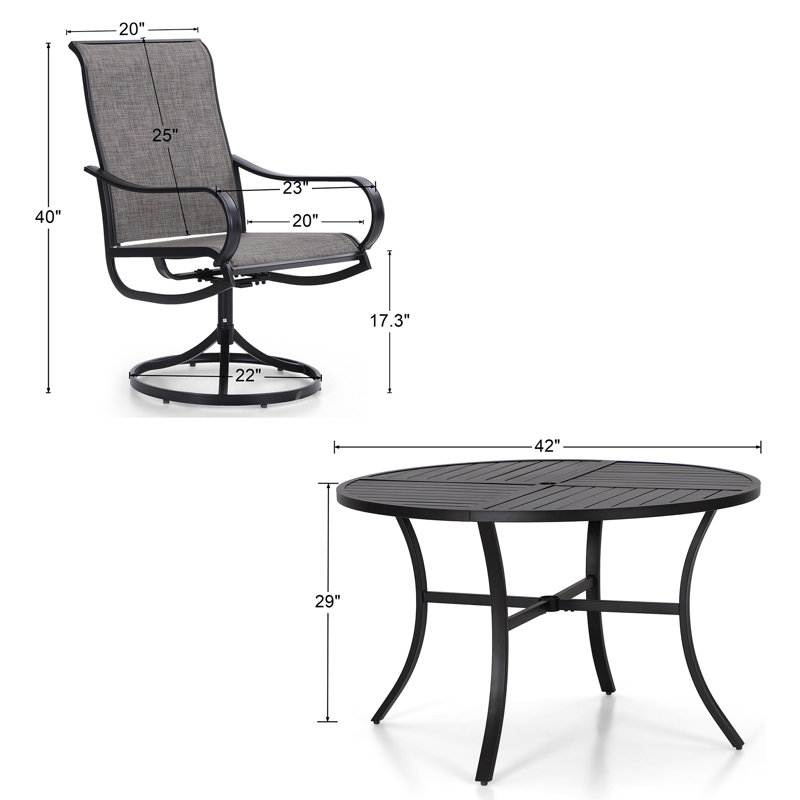 Leonard 4 - Person Patio Dining Set with Round Table
