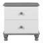 Table de chevet en bois avec deux tiroirs pour enfants, table de bout pour chambre à coucher, blanc et gris