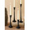  Ensemble de 4 chandelles coniques en fonte fabriquées à la main, H 14 po