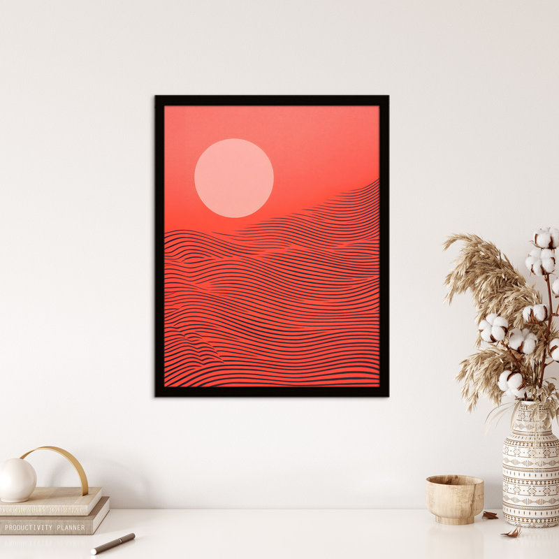 Desert Coral Pink Orange Sunset - Single Picture Frame Print