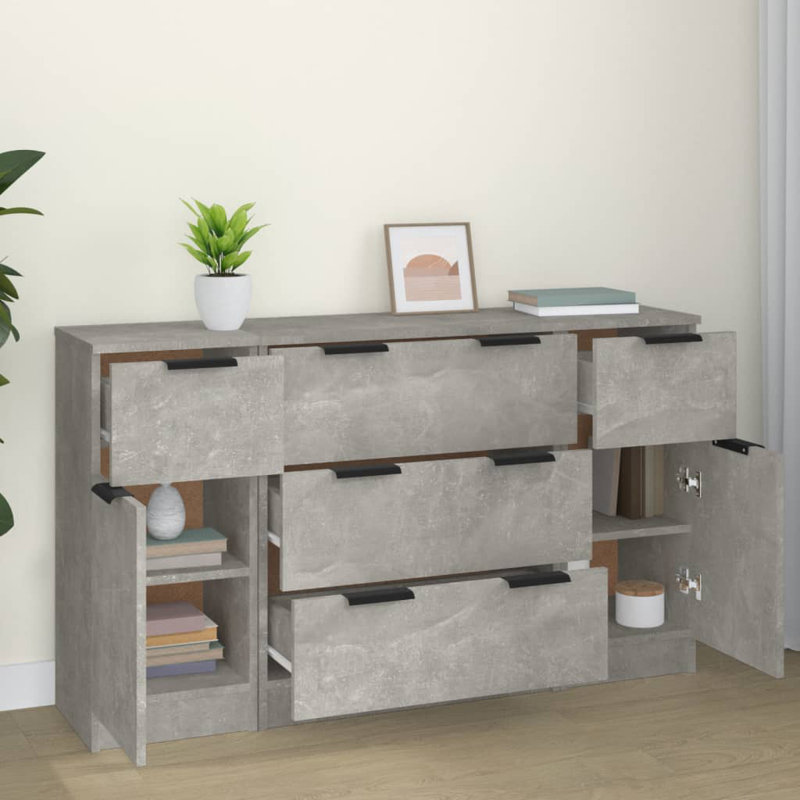 Kashun 60cm Sideboard, Concrete Grey