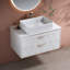 Meuble-lavabo simple 31,5 po avec lavabo vasque en céramique et armoire de rangement large 31,5 po