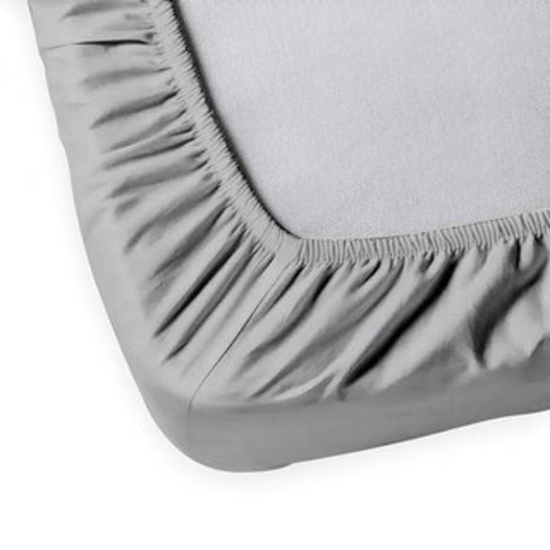 400TC Sateen Solid Cotton Fitted Sheet Fits Upto 8" Deep Pocket, Light Grey, Twin Fitted Sheet