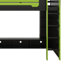 Lit mezzanine double en bois pleine grandeur avec bureau, tablettes multiples et luminaire RVB-420713902