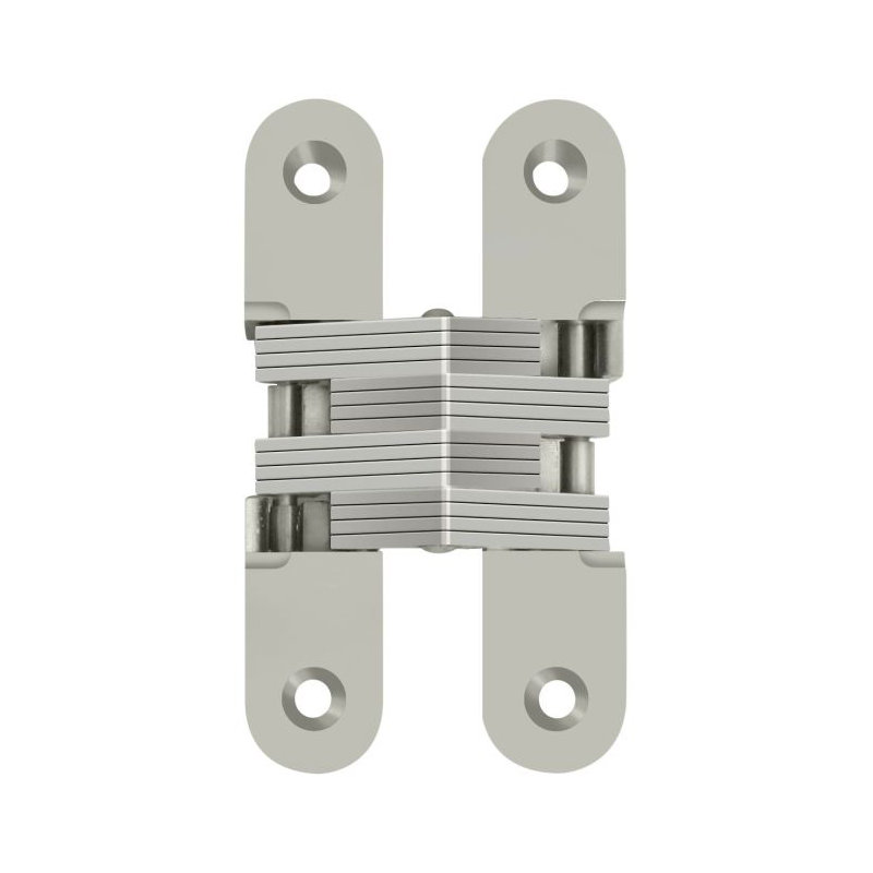 Deltana DCH216U15 Charnière de porte dissimulée invisible de 4 5/8 po de hauteur x 1 po de largeur, nickel brossé réglable