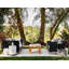Black Wicker Outdoor Loveseat, Pacific Fog Gray