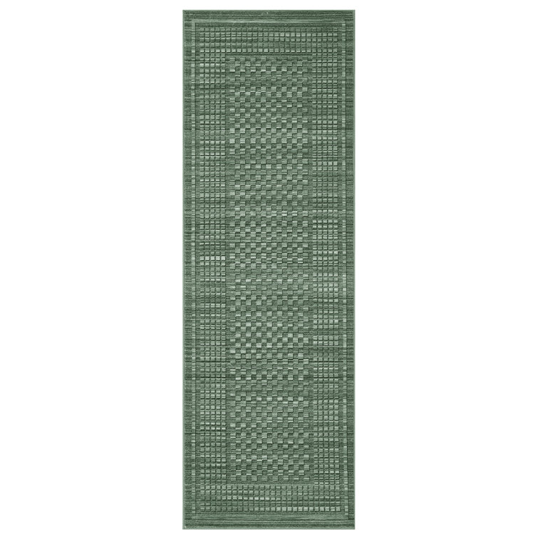 Checkered Machine Washable Area Rugs with Non-Slip Backing Contemporary Geometric Accent Rugs Soft Low Pile Indoor Carpet for Living Room
