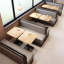 High-end Simple Restaurant Cafe Booth Benches Faux Leather Upholstered Bench