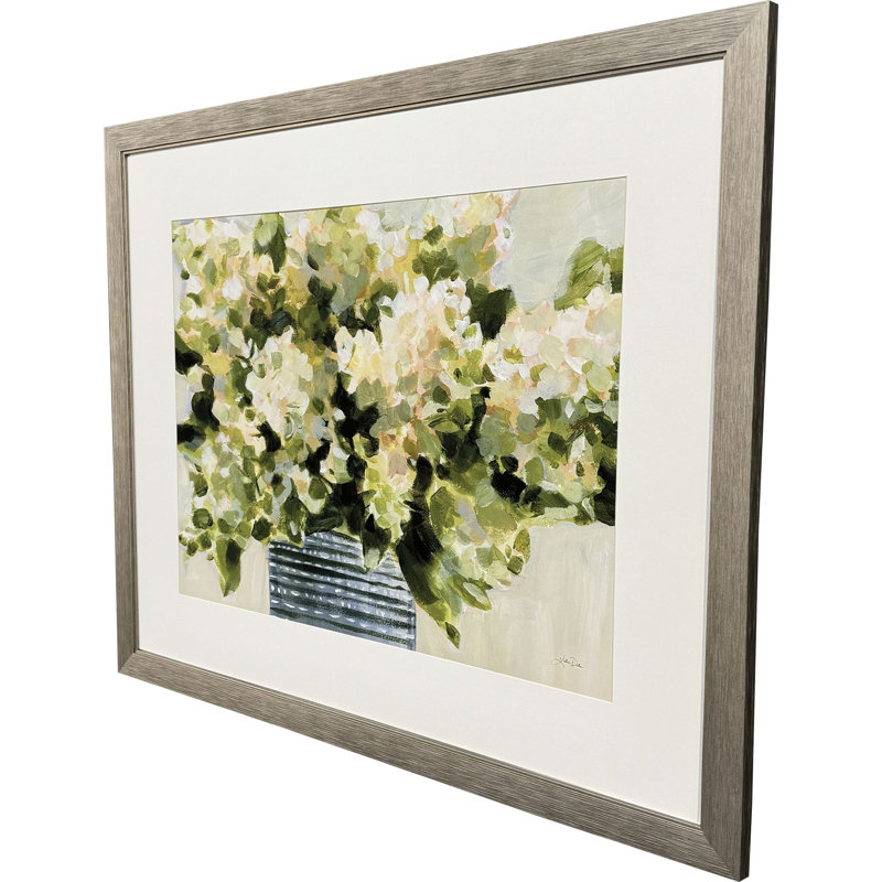 Hortensias dans un vase, art encadré