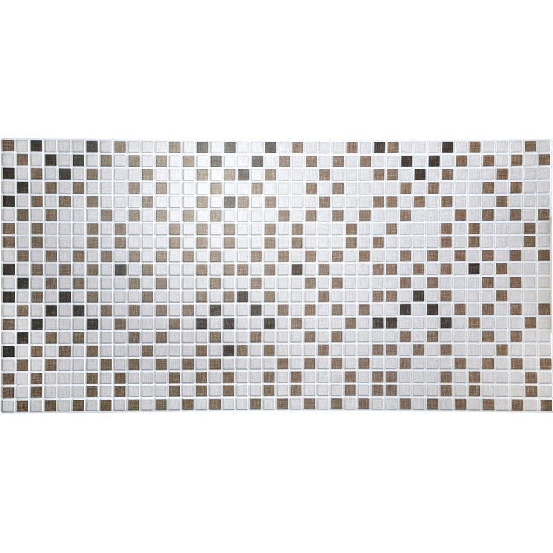 19" x 38" 3D Wall Panel (10-Pack), Off White Brown Grey Black