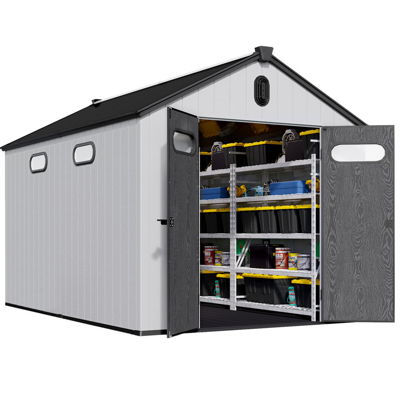 8 Ft. W X 12 Ft. D Plastic Storage Shed With Floor