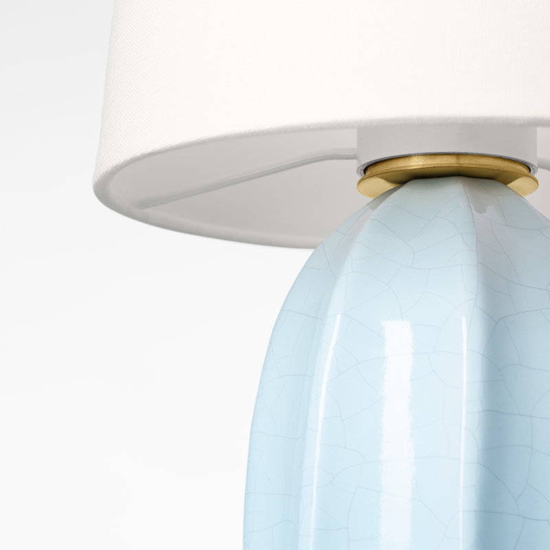 Melanie Cordless LED Table Lamp by Barbara Barry, Crackled Moonseed