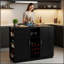 Table polyvalente à hauteur de comptoir avec plateau pliable, prise de courant et solutions de rangement multiples pour les repas et les réceptions-1012913154