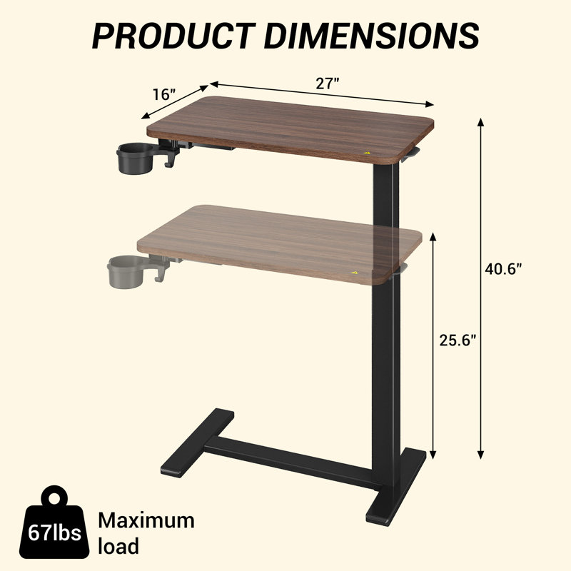 Metal Base Computer Desk, Brown/Black