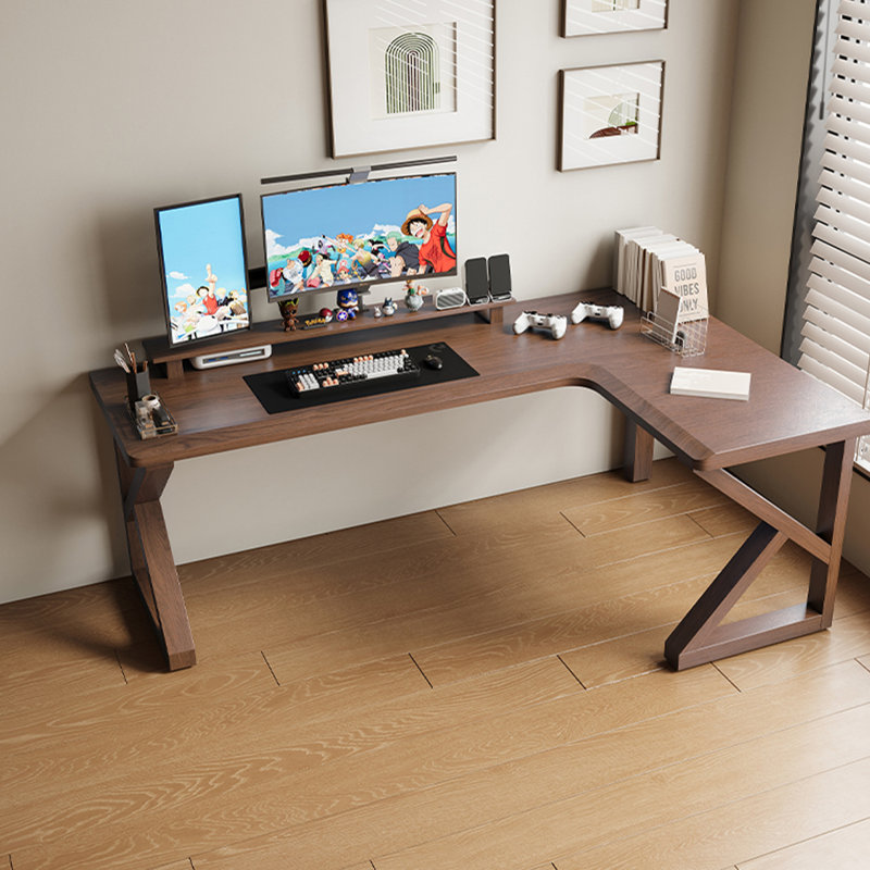 Bureau d'écriture en bois massif de couleur noyer clair