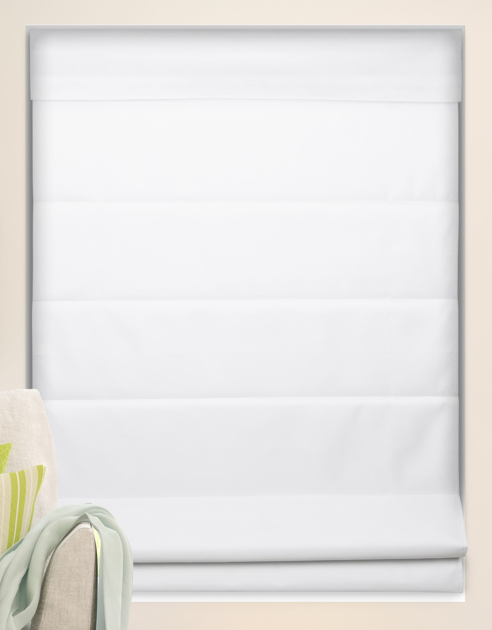 Arlo Blinds Top Down Bottom up Room Darkening White Roman Shade