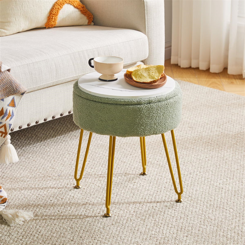 Ahilan Metal Accent Stool, Olive Green