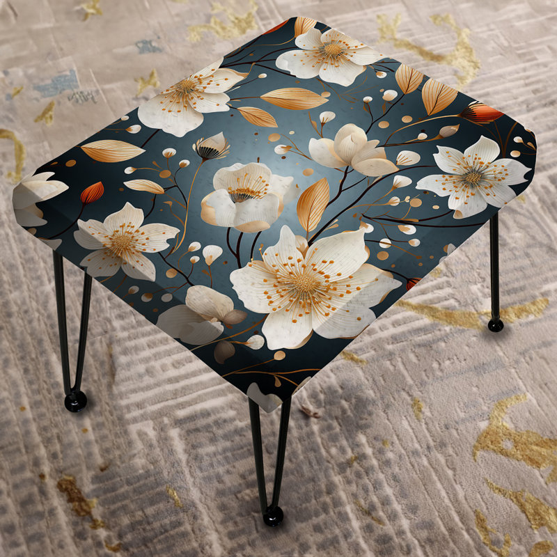 Repose-pieds beige floral Serenade