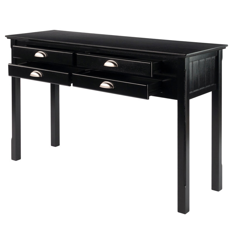 Cydne 4 drawer Rectangular Console Table in Black, 29.23'' H X 47.39'' W X 14.09'' D