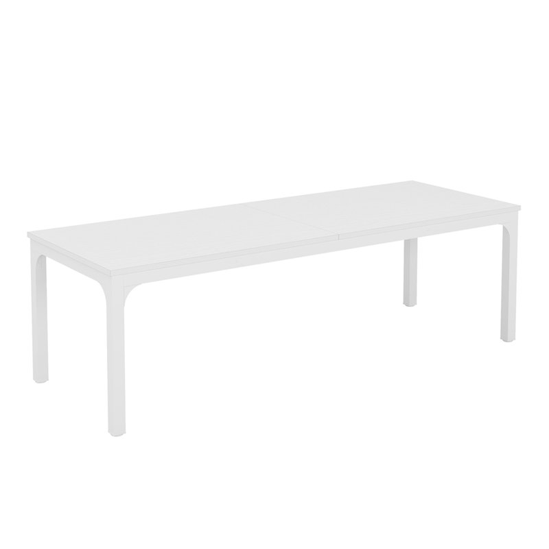 78" Rustic  Rectangle Dining Table Large  For 6-8 People-Table Only, White