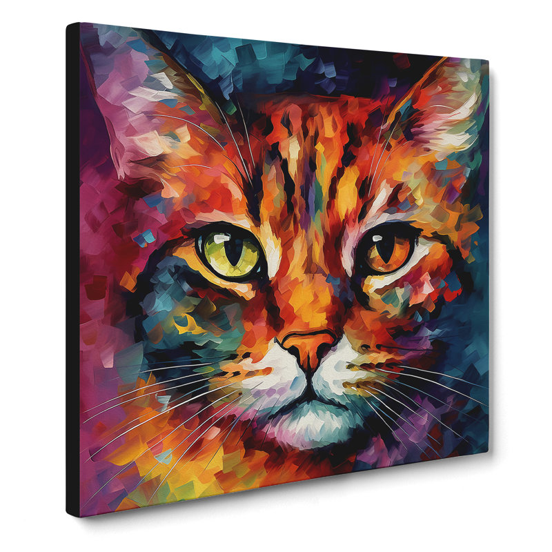 Cat Abstract Art No.1 - Print, 50cm H x 50cm W x 3cm D