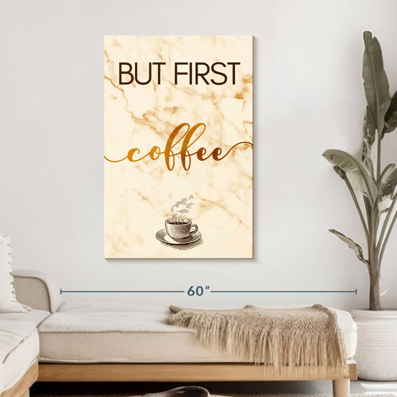 «Coffee Cup First» sur toile, H 45 po x l 30 po x P 1,25 po
