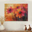 Orange dansant parmi les fleurs sauvages I - Décoration murale en bois de fleurs sauvages - sur bois de pin naturel-322995695