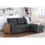 Ensemble de 3 canapés modulaires avec housse en lin gris foncé et housses de sièges amovibles - Mobilier de salon polyvalent-498758539
