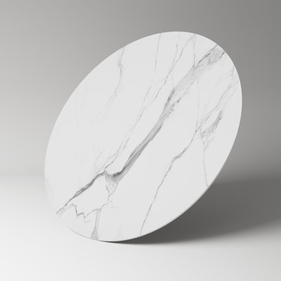 Round Sintered Stone Table Top 43" Indoor/Outdoor · Scratch & Heat Resistant · Fits Any Base, Suitable For DIY Countertop Renovation, Restaurant Table, Coffee Table, Dining Room Table, Patio Table, Party...