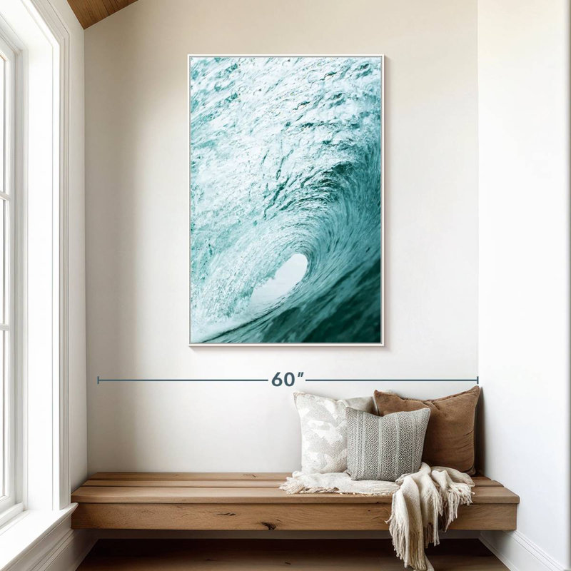 Tube ondulé, Cadre flottant blanc, 31 po x 46 po
