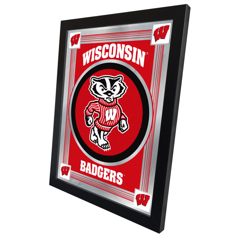 NCAA Logo Mirror, impression encadrée, Badgers de Wisconsin