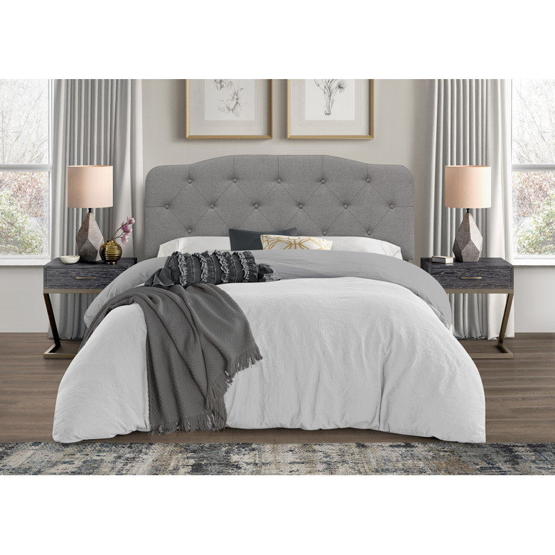 Richard Upholstered Panel Headboard, Gray, Queen
