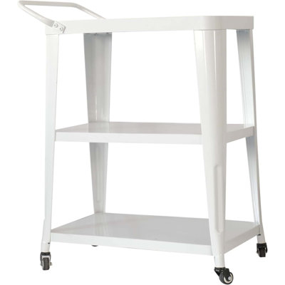 Chariot de salle à manger industriel à 3 niveaux avec roulettes pivotantes, parfait pour les solutions de rangement et de service flexibles.