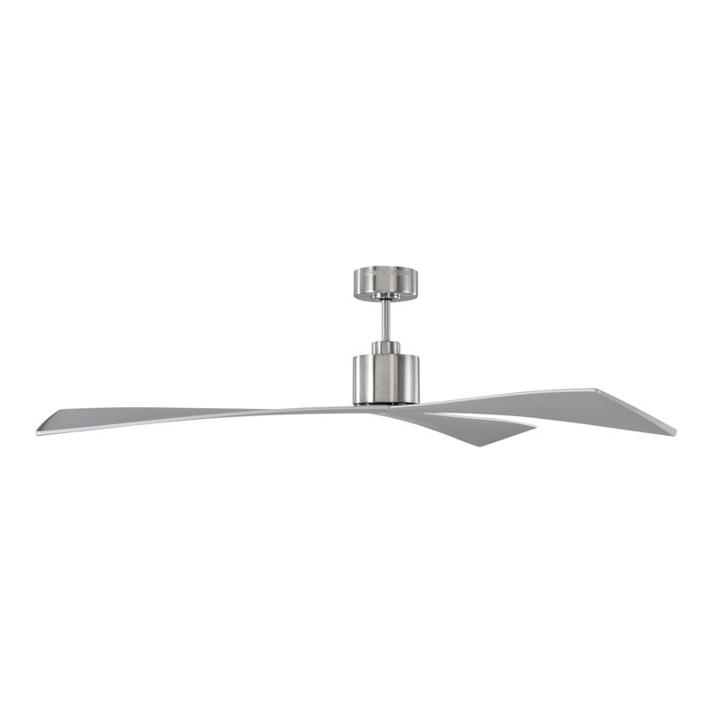 Mirage 60" W 3-Blade Ceiling Fan with Remote Control, Brushed Steel/Silver, 52"