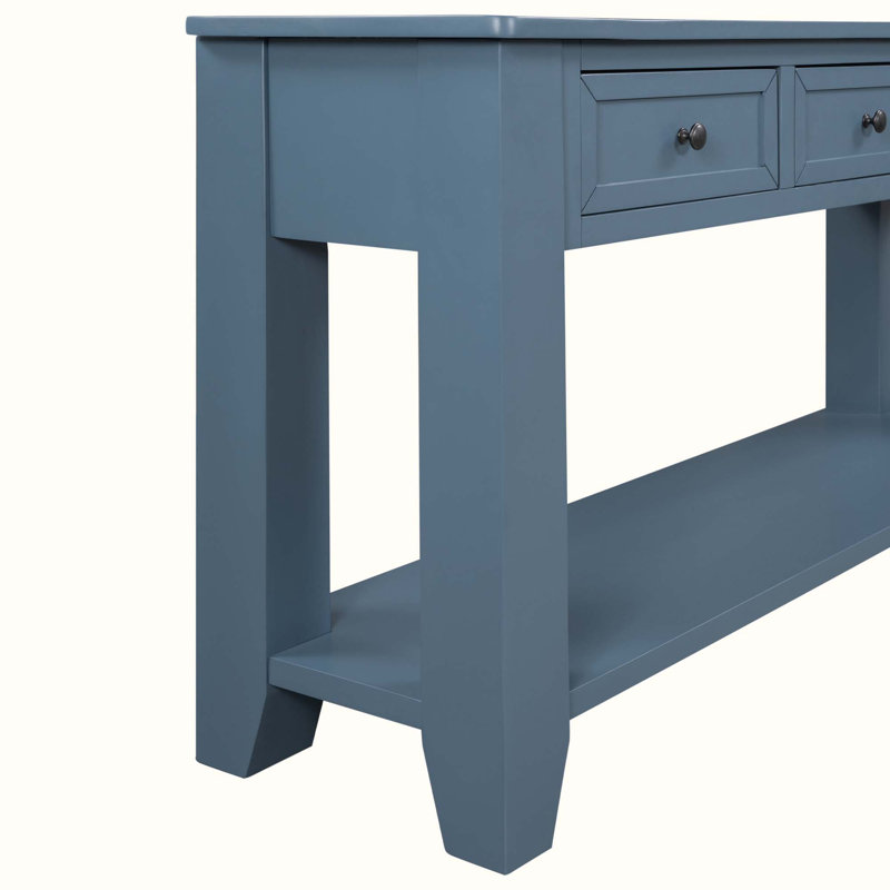 Crédence de rangement l 55,1 po Massud, Bleu