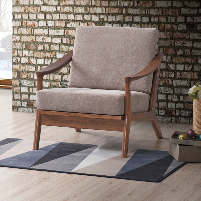 Fauteuil d'appoint en tissu et finition Lide, Marron clair