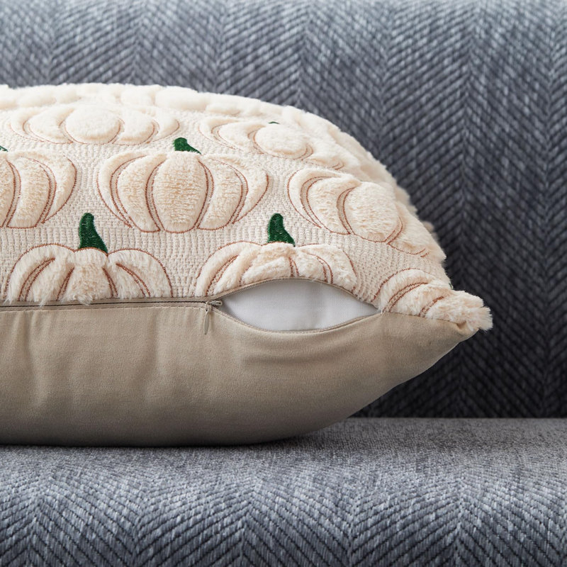 Fall Pillow Covers 18x18 2Pcs Beige Green Rust Pumpkin Fall Decorations