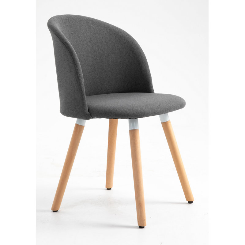 Langdon 41cm H Linen Upholstered Side Chair, Dark Grey