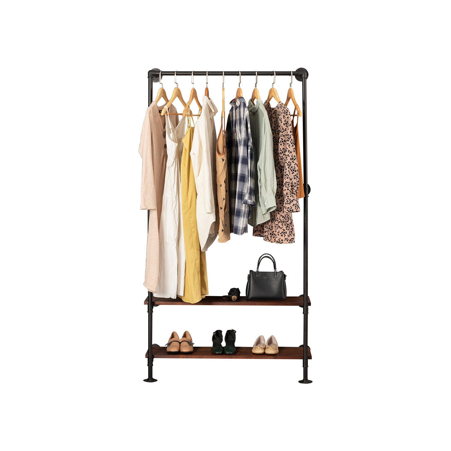 Dominus 39.37'' Rolling Clothes Rack