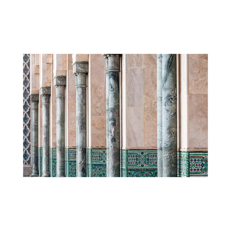 Africa, Morocco, Casablanca. Close-Up of Mosque Exterior. 1 Piece Wrapped Canvas Wall Art, 30.48 cm H x 45.72 cm W